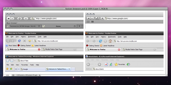 Web browsers in Photoshop layers