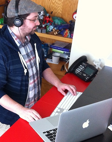 Jay at his standing desk