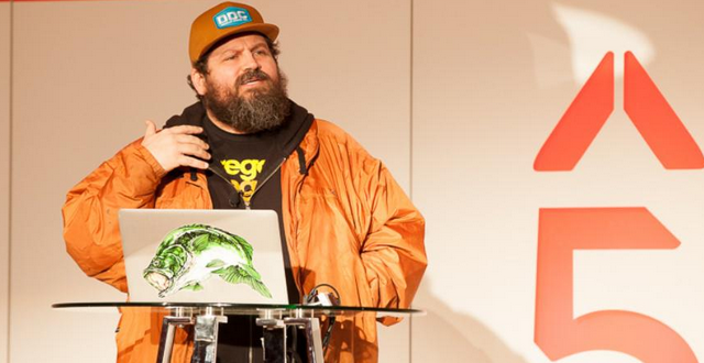 Aaron Draplin speaking at the 2015 High 5 Conference